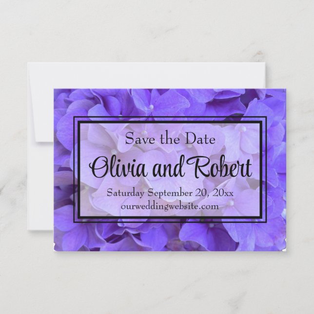 Save The Date Hydrangeas Lavender lilas (Devant)