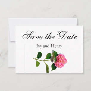 Save The Date Hydrangée rose rose fleur rose