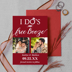 Save The Date I Do's & Free Booze Modern Wedding Enregistrer la 