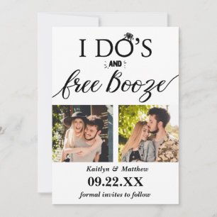 Save The Date I Do's & Free Booze Modern Wedding Enregistrer la 