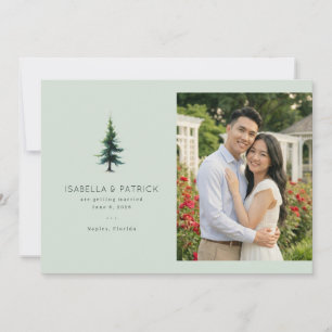 Save The Date Illustration Élégante d'Arbre Vert