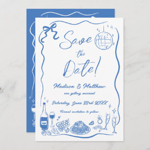 Save The Date Illustrations dessinées à la main Scribble Doodles