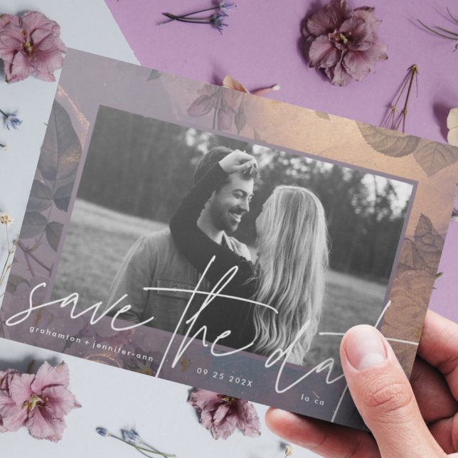 Save The Date Imaginaire Floral Boho moderne clair violet (Créateur téléchargé)