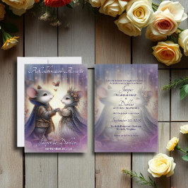 Save The Date Imaginaire médiéval Fairytale Mouse Couple Mariage