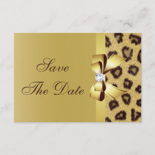 Save The Date Imprimé Bow, Diamond & Empreinte de léopard Enregi