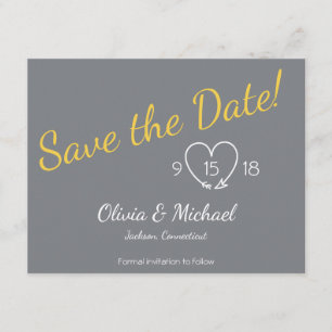 Save the Date in Gelb und Grau