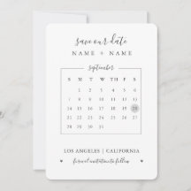 Save the Date in Kalender Minimalistisch
