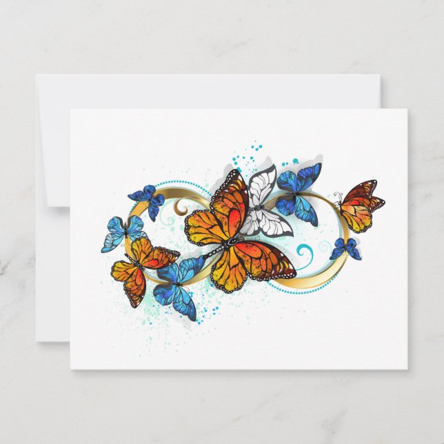 Save The Date Infinité de papillons monarques (Devant)