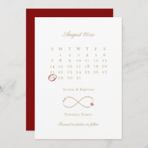 Infinity Love Double Happiness Calendar Mariage