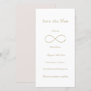 Save The Date Infinity Love Monogramme Élégant Mariage blanc