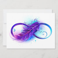 Infinity with purple feather