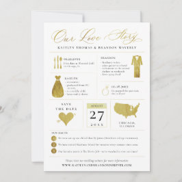 Save The Date Infographie Enregistrer la date Faux Gold Foil