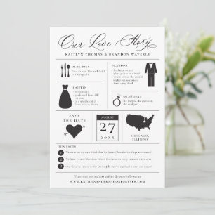 Save The Date Infographie Enregistrer l'histoire d'amour de date