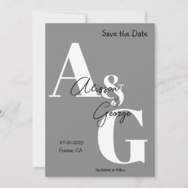 Save The Date Initiales modernes Gris photo