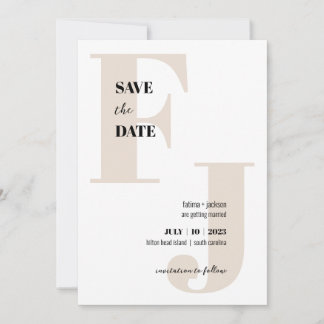 Save The Date Initiales ・ Monogramme moderne Enregistrer la date