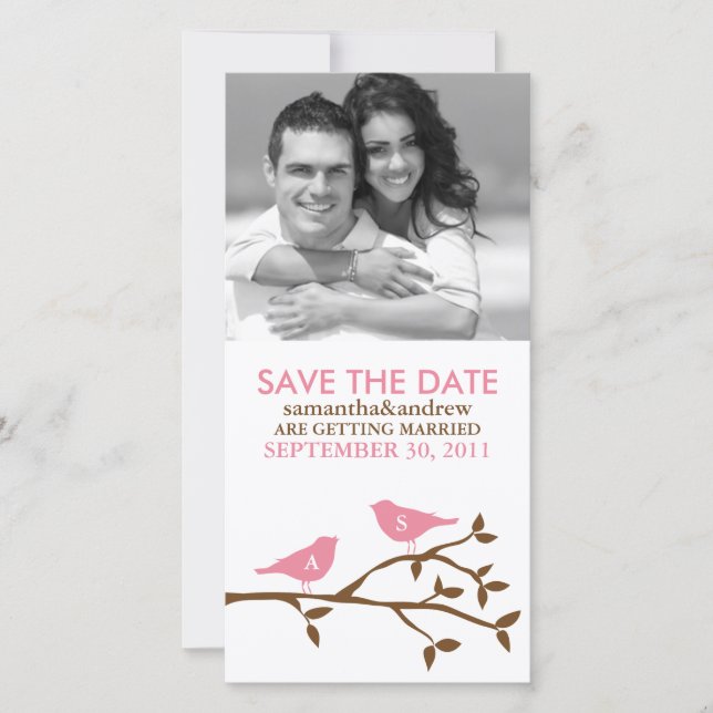 Save The Date Inséparables monogrammes Enregistrer la date Photo (Devant)
