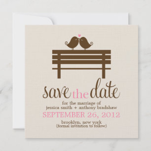Save The Date Inséparables sur le Mariage Park Bench