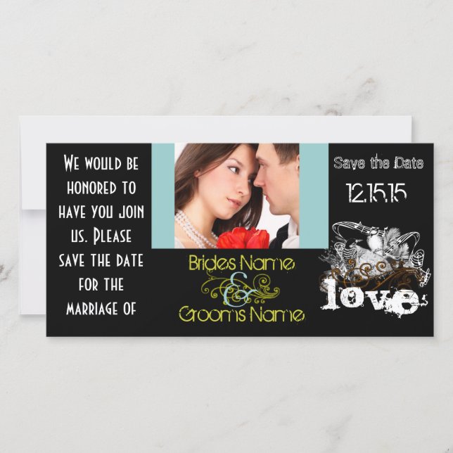 Save The Date Inséparables vintages Enregistrer la date de votre (Devant)