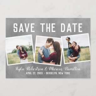 Save The Date Instantanés Modernes En Ardoise Enregistrer La Dat