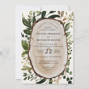 Save The Date Invite de mariage en tranches de bois rustique