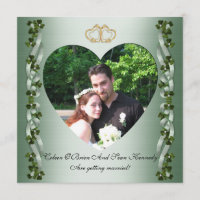 Save the Date irische Hochzeitsbügel und Kleeblätt