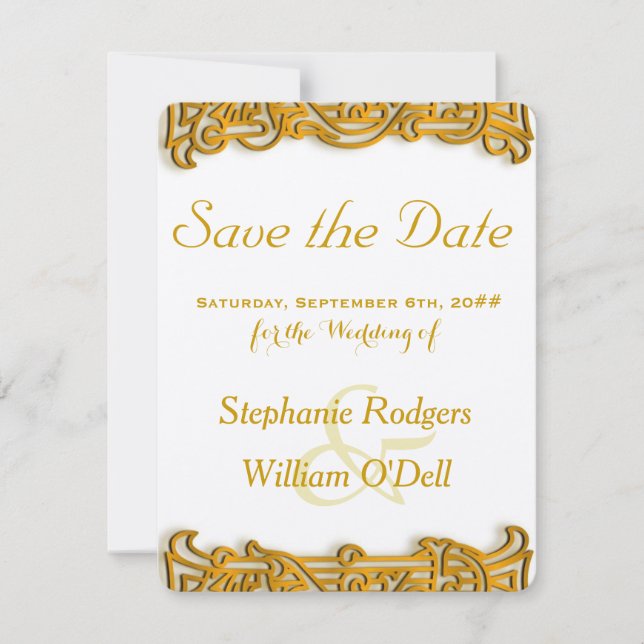 Save the Date Irish Gold Wedding Notice (Vorderseite)
