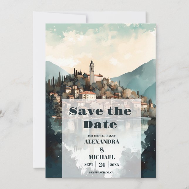Save The Date Italie Lac de Côme Destination Mariage (Devant)