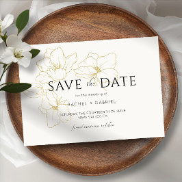 Save The Date Ivoire | Élégant Mariage Floral Or Enregistrer La 