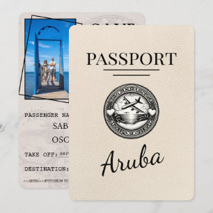 Save The Date Ivory Aruba Passeport Enregistrer La Date