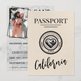 Save The Date Ivory California Passeport Enregistrer La Date