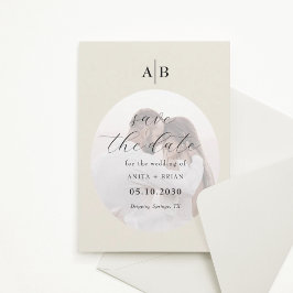 Save The Date Ivory Photo Wedding