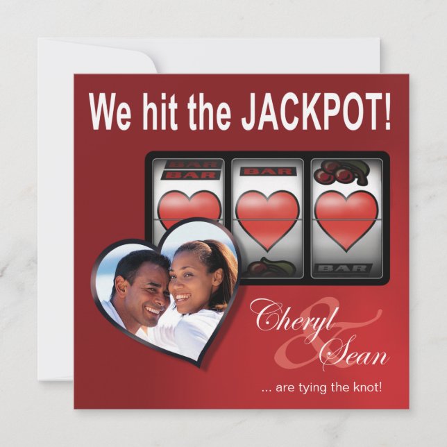 Save The Date Jackpot Las Vegas Mariage Enregistrer la date (Devant)