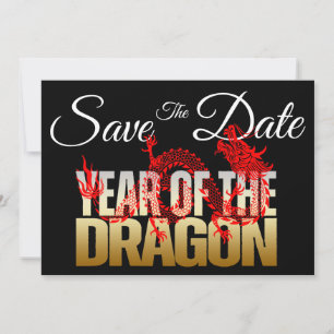Save the Date Jahr der Drachenhochzeit Einladung