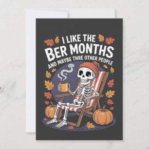 Save The Date J'aime les mois Ber Funny Skeleton Éffrayant Xmas