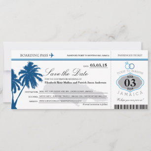 Save The Date Jamaica Boarding Pass Enregistrer la date