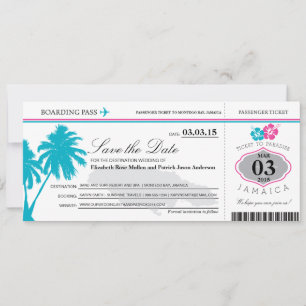 Save The Date Jamaica Boarding Pass Enregistrer la date