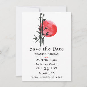 Save The Date Japonais Sun et mariage bambou Enregistrer la date