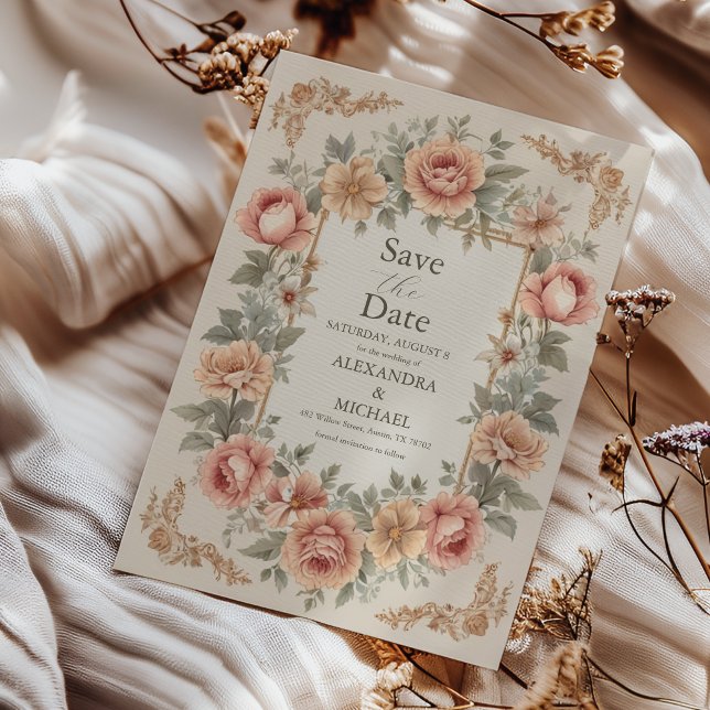 Save The Date Jardin botanique Art Nouveau Mariage (Créateur téléchargé)