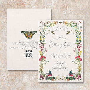 Save The Date Jardin Botanique Vintage Mariage Colibri
