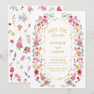 Save The Date Jardin de mariage printanier élégant prairie de fl