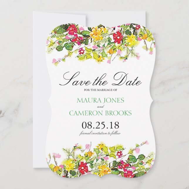 Save The Date Jardin fleuri d'été | Mariage Enregistrer la date (Devant)