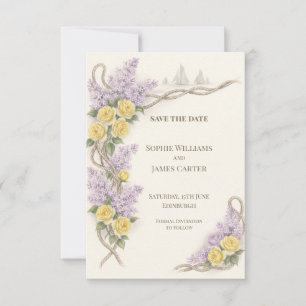 Save The Date Jardin Nautique au Citron et au Lilas