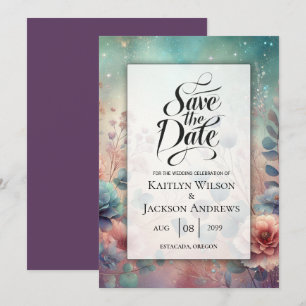 Save The Date Jardin secret en soirée Mariage lumineux