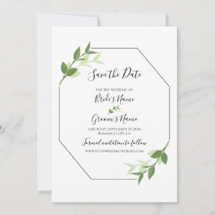 Save The Date Jardin verdoyant Feuilles Cadre Mariage Enregistre