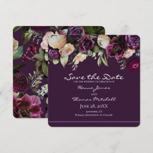 Save The Date Jardin violet Vintage Romantique Mariage floral