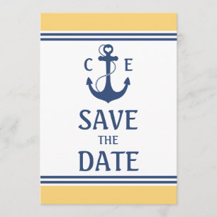 Save The Date Jaune et bleu marine Enregistrer la date