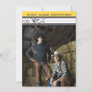 Save The Date Jaune & Gris Fanky Gris Mariage Enregistrer la dat