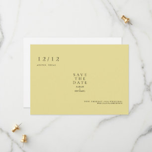 Save The Date Jaune Texte simple Mariage seulement Enregistrer l