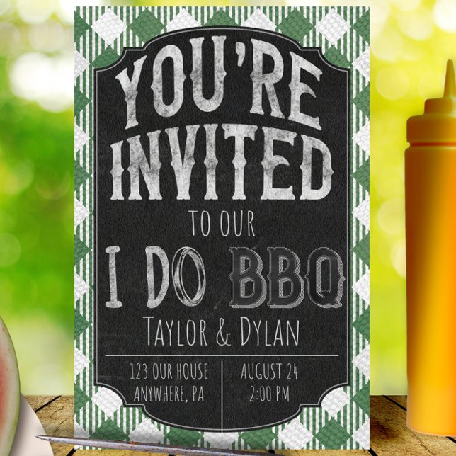 Save The Date Je fais BBQ Green Bridal & Wedding shower Invitati (Créateur téléchargé)