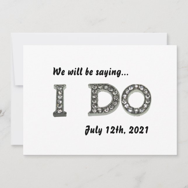 Save The Date Je fais Mariage Bling Enregistrer la date Invitati (Devant)